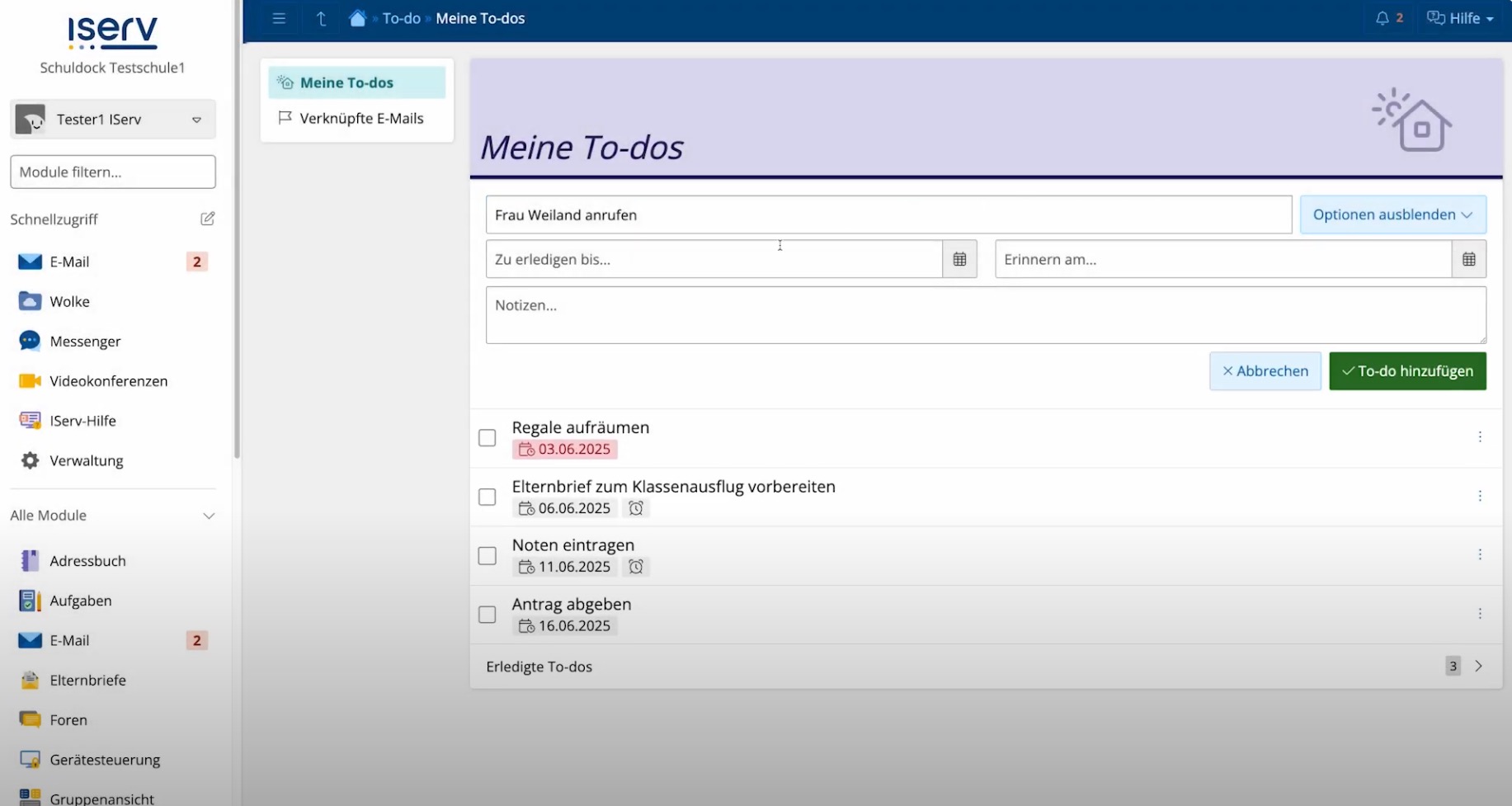 To-do Optionen